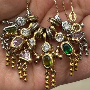 Vtg Birthstone Charm Necklace